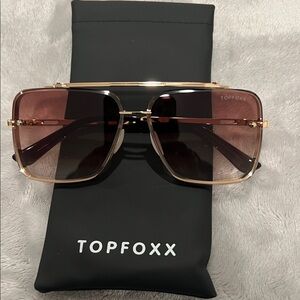 Topfoxx Gold Frame Sunglasses - Bella Coffee